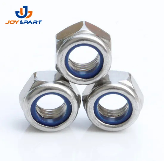 Automatische Befestigungselemente weiße Nylon -Lockmuttern Edelstahl 304 ISO10512