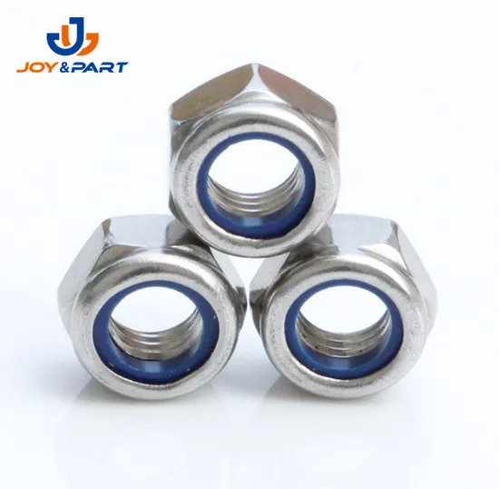 Automatische Befestigungselemente weiße Nylon -Lockmuttern Edelstahl 304 ISO10512