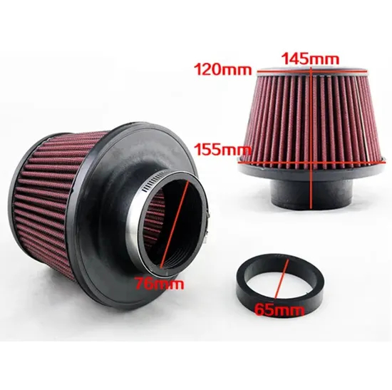 76-mm-Kegelkegelluftfilter 2,5-3 Zoll Automobilfilter China Filter Hersteller