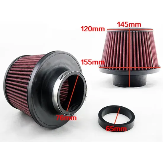 76-mm-Kegelkegelluftfilter 2,5-3 Zoll Automobilfilter China Filter Hersteller